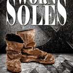 Cover of Army of Worn Soles by Scott Bury, showing worn army boots on a stone floor, with shadows of hammer-and-sickle and hooked cross symbols looming.